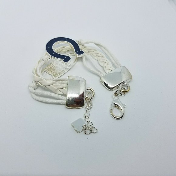 NFL Indianapolis Colts White and Blue Tri Braid Bracelet team spirit football - Picture 3 of 8